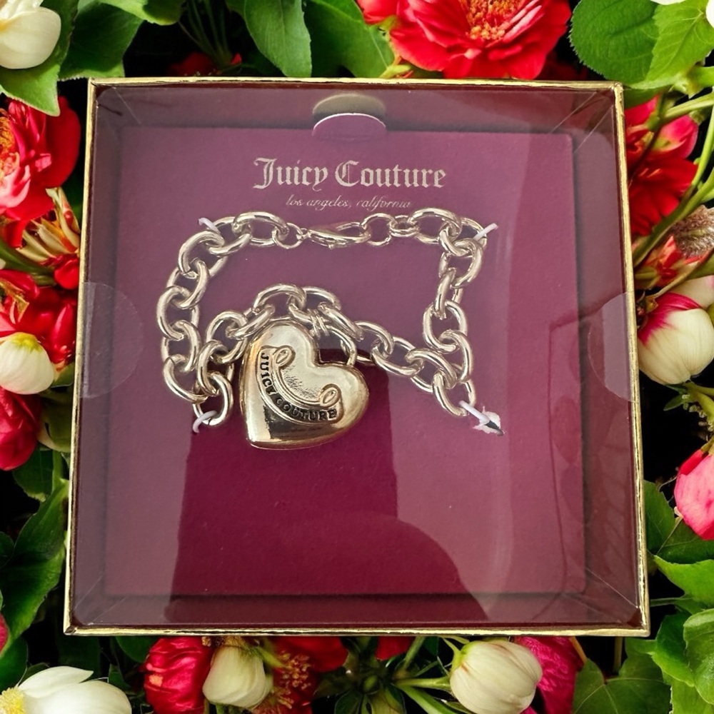 JUICY COUTURE Gold Heart Bracelet New In Gift Box $34 MSRP